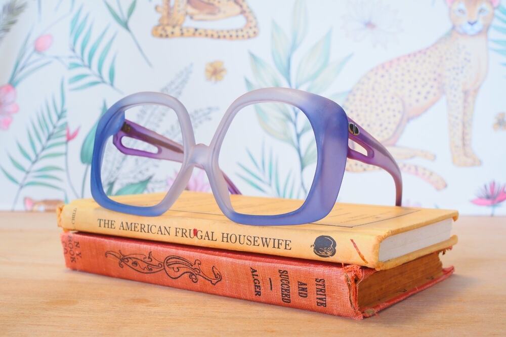 Vintage 1970s Eyeglasses Hong Kong Ombre Disco Glam Retro Grandma Chic NOS